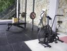 Home gym with equipment