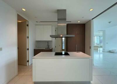 Modern kitchen with a central island and minimalistic design