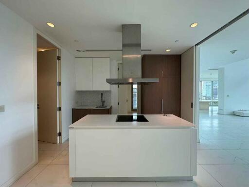 Modern kitchen with a central island and minimalistic design