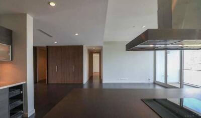 Modern kitchen with stainless steel appliances and island