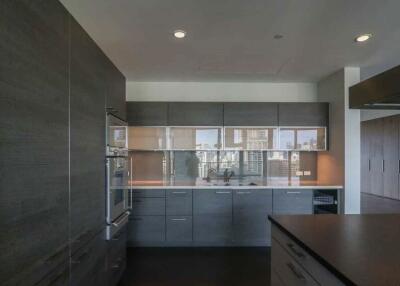 Modern kitchen with sleek cabinetry and built-in appliances