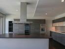 Modern kitchen with island and stainless steel appliances