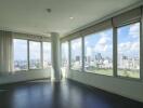 Spacious living room with panoramic city views