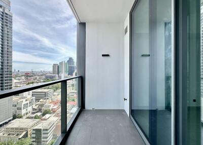 High-rise residential balcony with city view