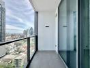 High-rise residential balcony with city view