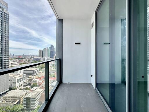 High-rise residential balcony with city view