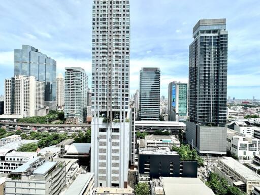 City view with modern high-rise buildings