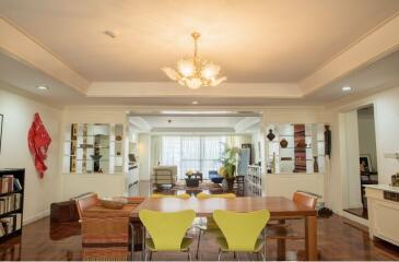 Spacious dining area with modern decor and ample natural light