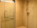 Modern bathroom with glass shower enclosure