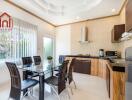 Modern kitchen with dining area