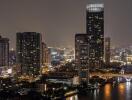 City skyline view at night