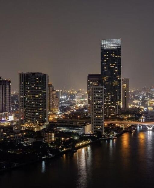 City skyline view at night