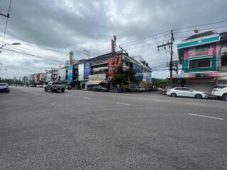 Street view with commercial buildings