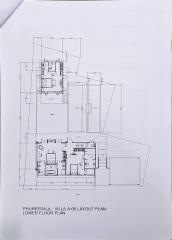 Lower floor plan of a villa