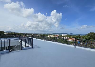 Spacious rooftop terrace with scenic views