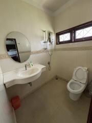 Well-lit bathroom with modern fixtures