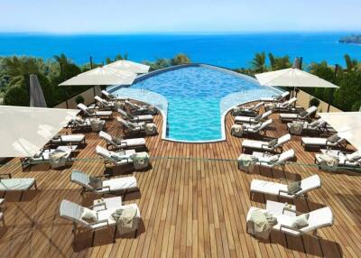 Luxurious infinity pool overlooking the ocean