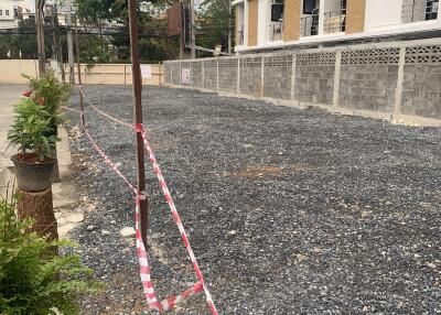 Construction site next to a building