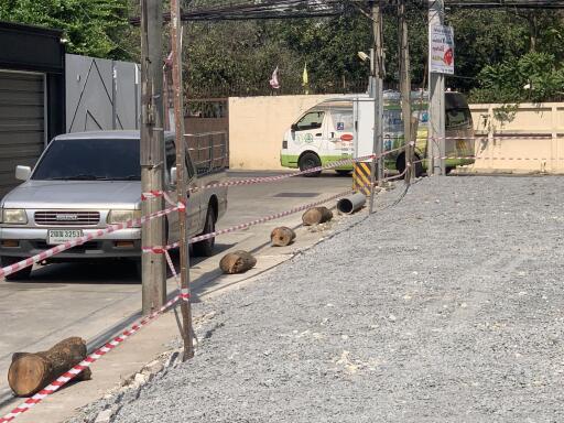 Construction site with parked vehicles