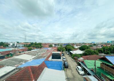 View over a residential neighborhood from above