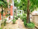 Garden area with greenery and pathway