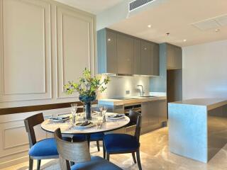 Modern kitchen and dining area with elegant decor