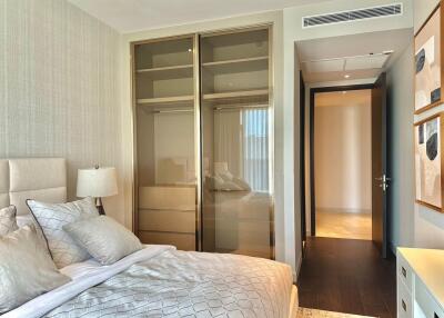 Modern bedroom with built-in wardrobe