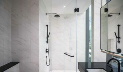 Modern bathroom with glass shower