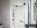 Modern bathroom with glass shower