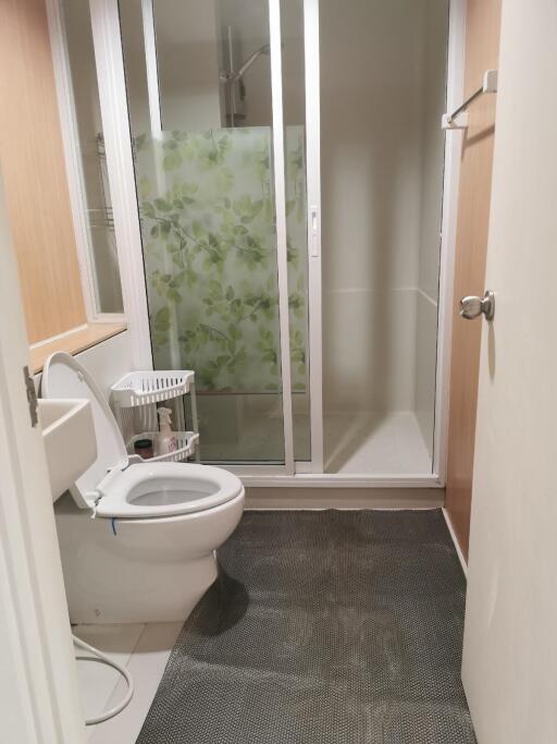 Modern bathroom with shower and toilet