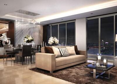 Menam Residences Condominium - 50 sqm. and 1 bedroom, 1 bathroom