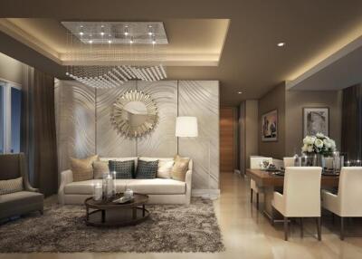 Menam Residences Condominium - 50 sqm. and 1 bedroom, 1 bathroom