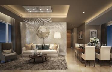 Menam Residences Condominium - 50 sqm. and 1 bedroom, 1 bathroom