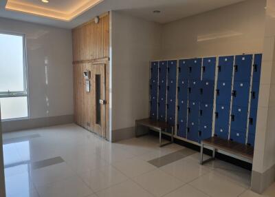 Locker area in building