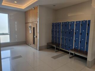 Locker area in building