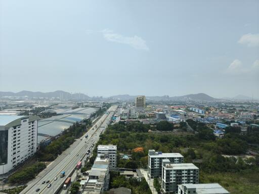 Aerial view of city and buildings