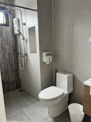 Modern bathroom with shower and toilet