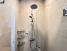 Modern shower with glass doors