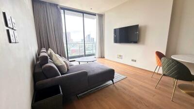 Modern living room with a balcony