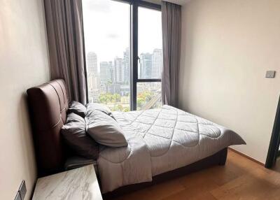 Bedroom with a city view