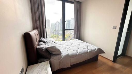 Bedroom with a city view