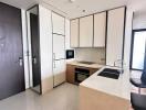 Modern kitchen with built-in appliances