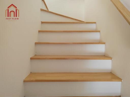 Staircase with wooden steps