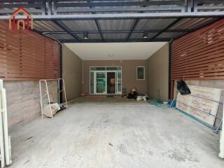 Covered garage with storage