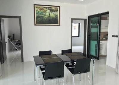 Modern dining room with table and chairs