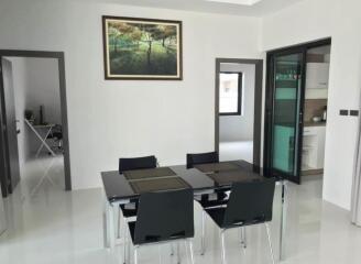 Modern dining room with table and chairs