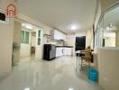 Modern kitchen with dining area