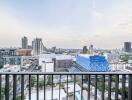 Cityscape view from balcony