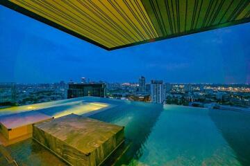 Rooftop pool with city view