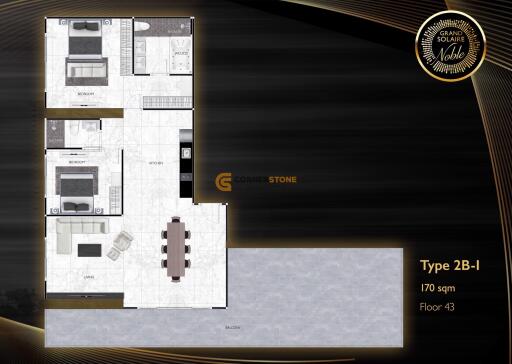 คอนโดนี้มี 2 ห้องนอน  อยู่ในโครงการ คอนโดมิเนียมชื่อ Grand Solaire Noble  ตั้งอยู่ที่ 